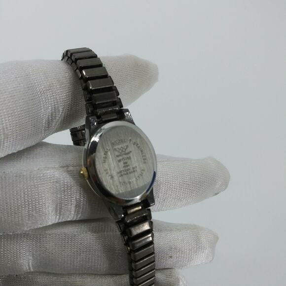 Waltham Diamond Quartz Stainless Steel Back Japan Movt. Two Tone Black Dial - Picture 10 of 11